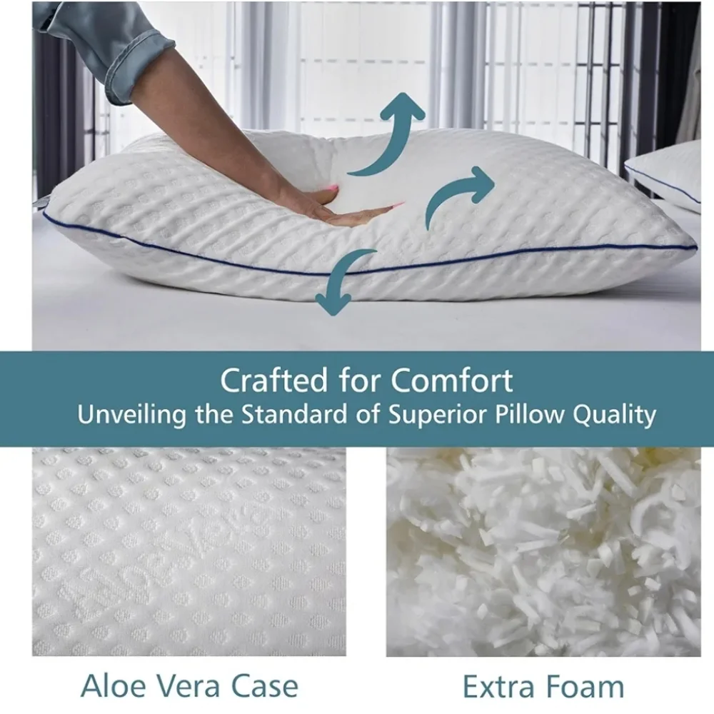 Memory Foam Pillows, Adjustable Side Sleeper Pillow